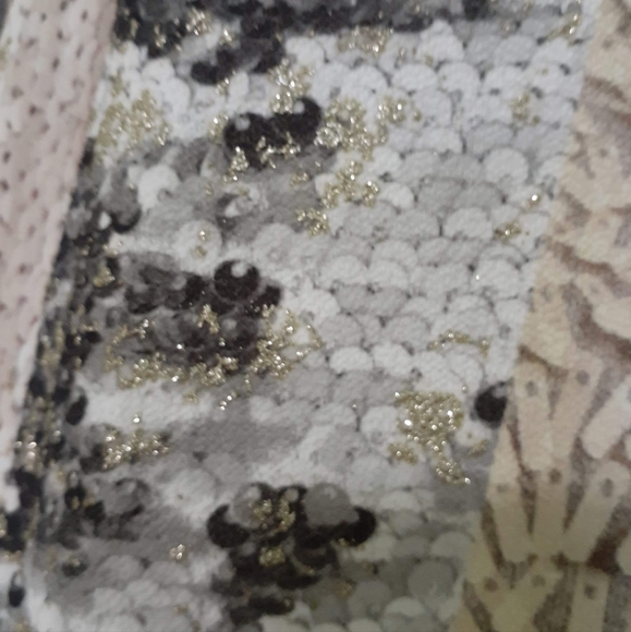 Zara Multicolored Grey Long Sleeve Top sz Medium - Picture 6 of 12